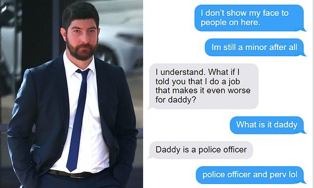 Pervert Aussie cop James Anthony Gwynne despatched vile messages on Whisper to teenage ladies about bestiality and incest from Waverley Police station in Sydney